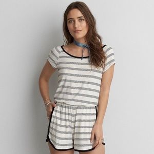 Black and White Striped AEO Romper